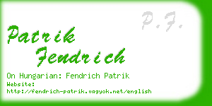 patrik fendrich business card